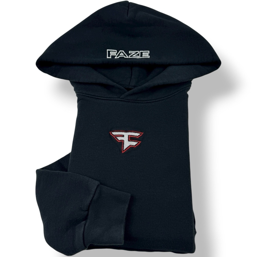 Faze Clan Black Heavyweight Hoodie Cotton Polyester Blend Men's Size Small USA